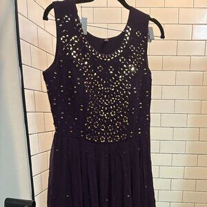 Manyavar Wine Colored Mirror Gown NWT